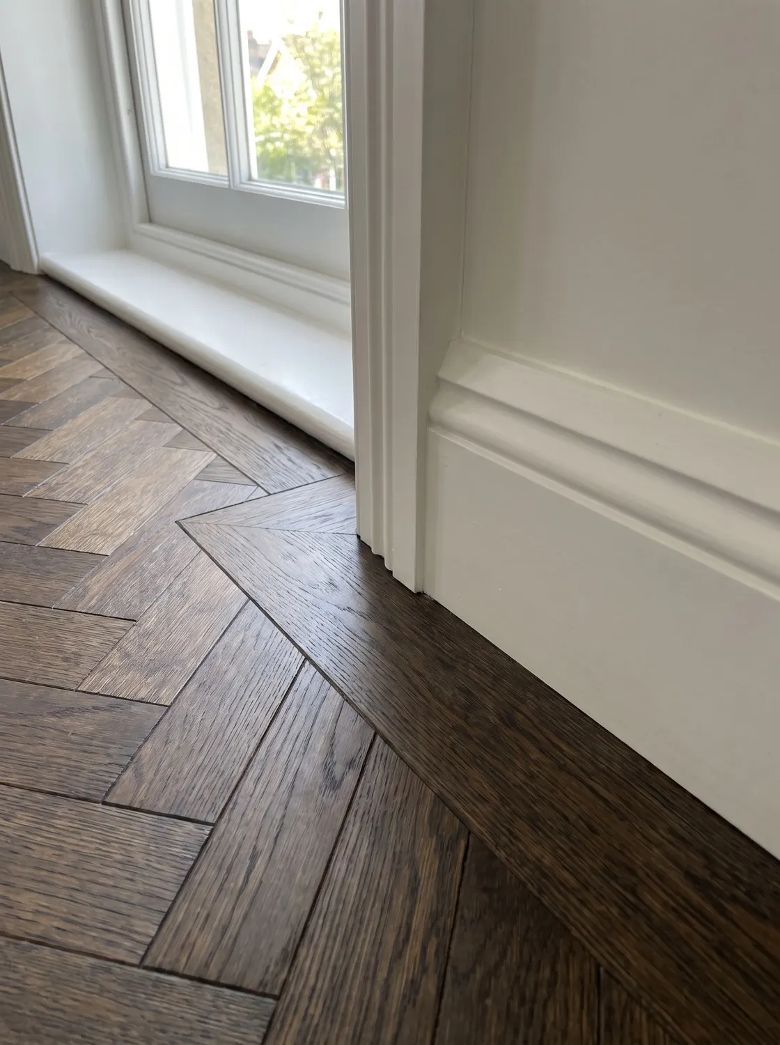 Fertig verlegter Parkettboden